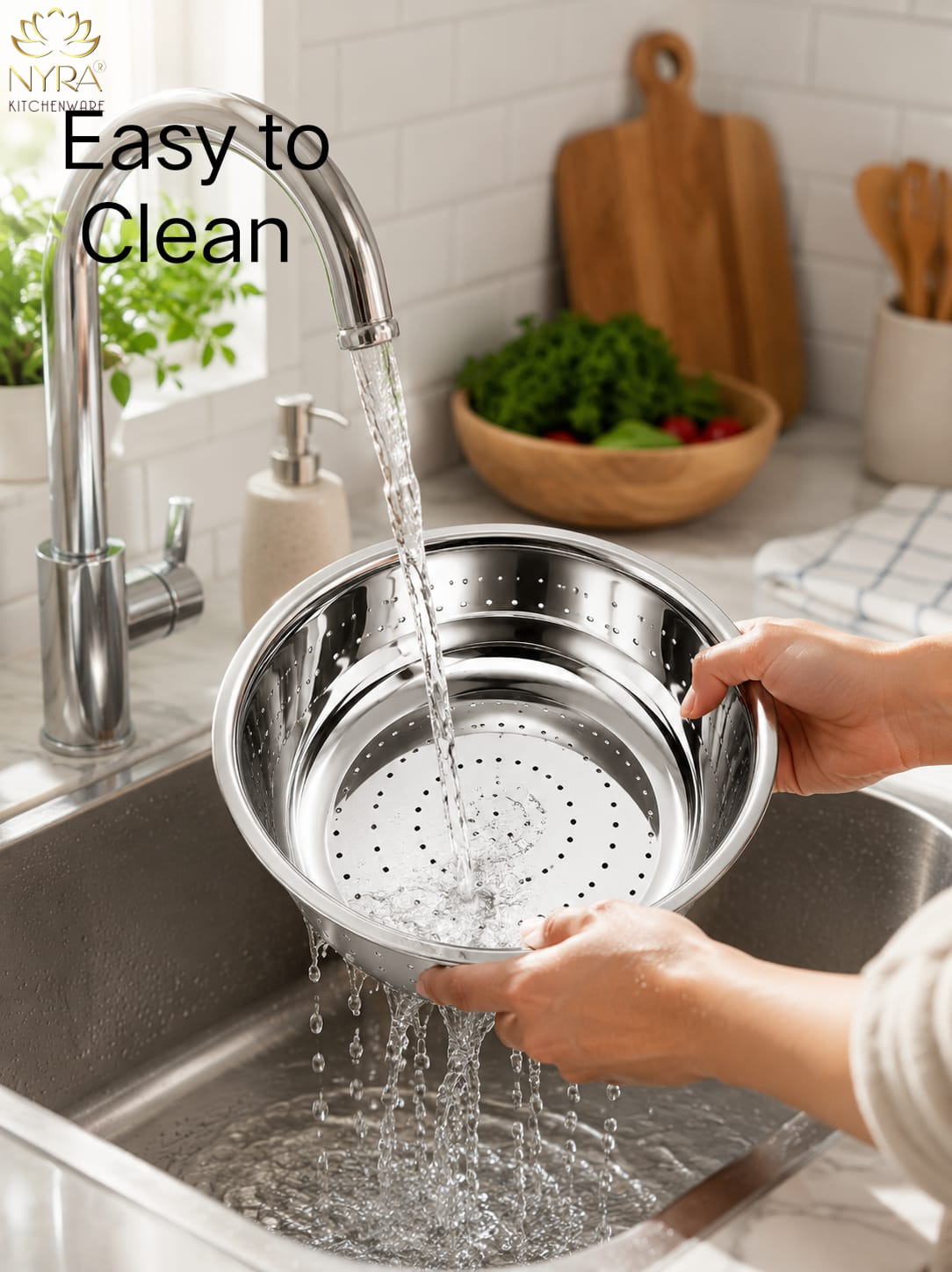 Stainless Steel Rice, Fruits & Vegetables Basin Strainer/Colander