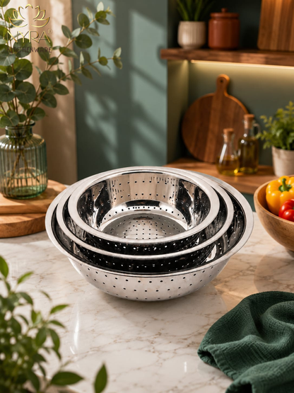 Stainless Steel Rice, Fruits & Vegetables Basin Strainer/Colander