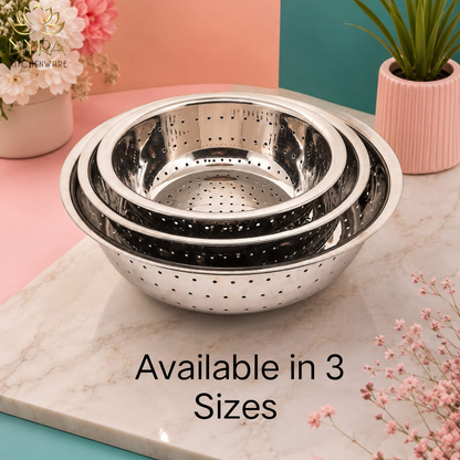 Stainless Steel Rice, Fruits & Vegetables Basin Strainer/Colander