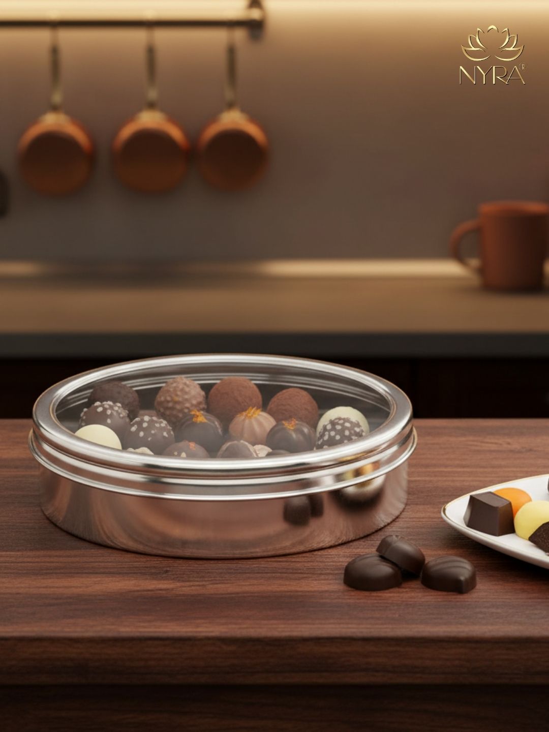 Stainless Steel Storage-Box with See Through Lid | Glossy Finish - Multipurpose Storage Container