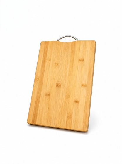 Wooden Chopping Board with Durable Steel Handle - Slicing and Chopping veggies/fruits/cheese