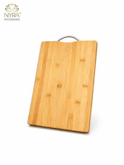 Wooden Chopping Board with Durable Steel Handle - Slicing and Chopping veggies/fruits/cheese