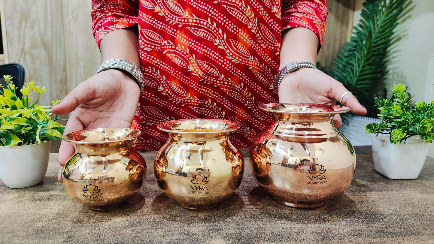 Pure Copper Lota | Traditional Tamba Kalash Design - 4 Sizes