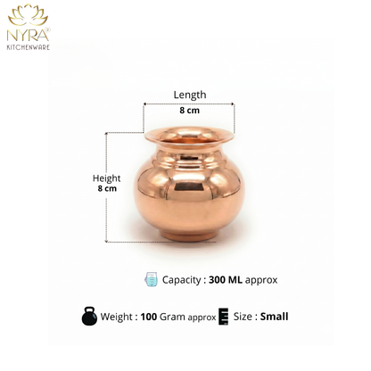 Premium Copper Lota | Health Benefits - Traditional Tamba Kalash - 4 Sizes