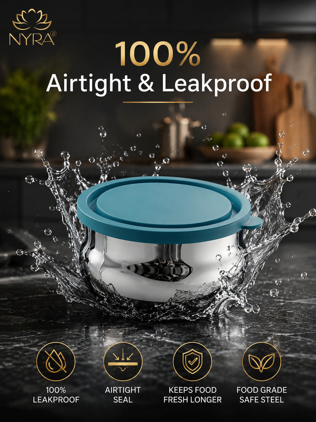 Air-tight Stainless Steel Container Set - Premium Leak-Proof Dibbi