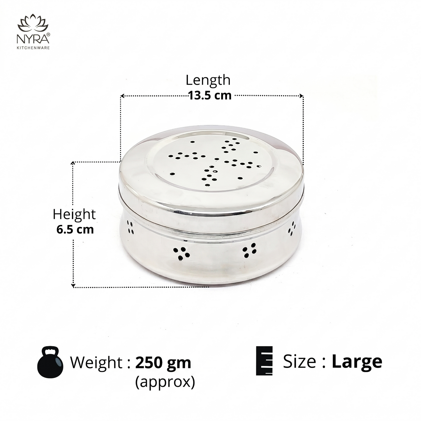 Stainless Steel Coriander Storage Box with Air Ventilation Holes | Dhaniya Dibba | Dibbi