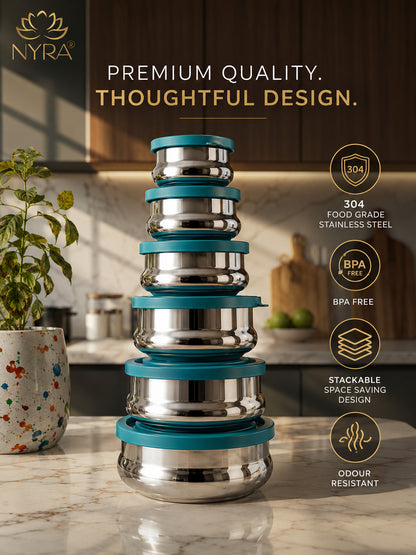 Air-tight Stainless Steel Container Set - Premium Leak-Proof Dibbi