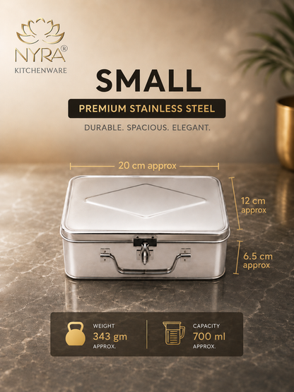 Stainless Steel Multi-Purpose Cash/Storage Box | Secure for Money, Jewelry & Documents