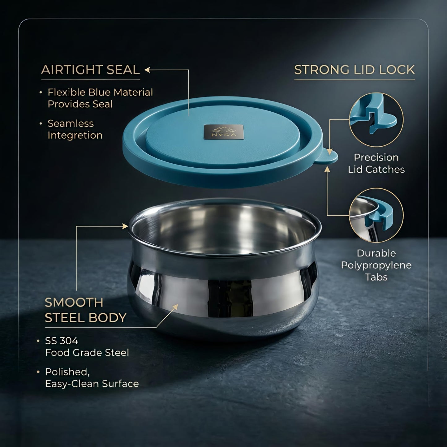 Air-tight Stainless Steel Container Set - Premium Leak-Proof Dibbi