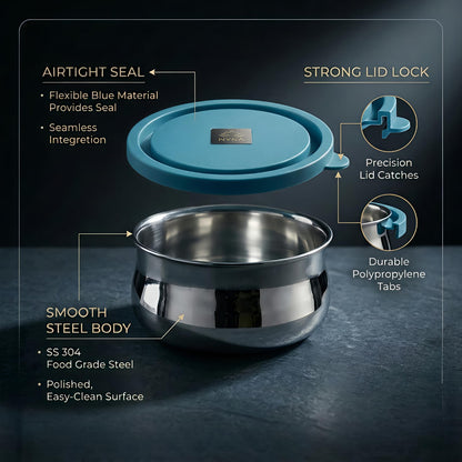 Air-tight Stainless Steel Container Set - Premium Leak-Proof Dibbi