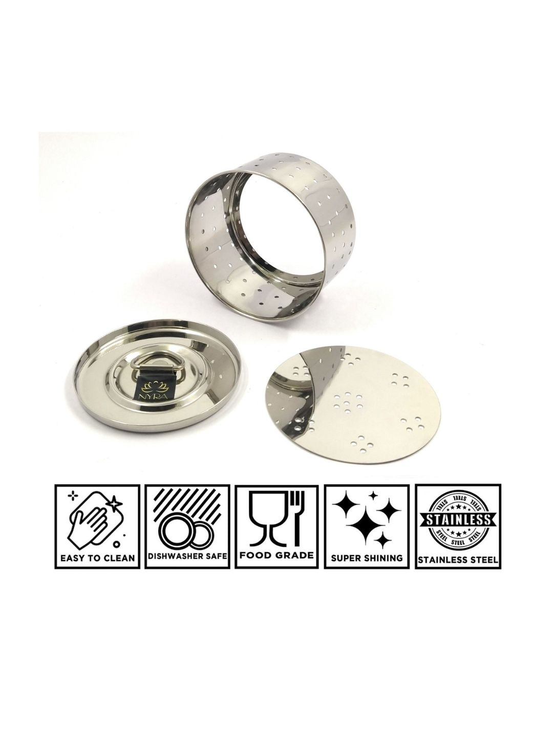 Premium Stainless Steel Round Cheese/Paneer Mould/Maker – Set of 2 Pcs.