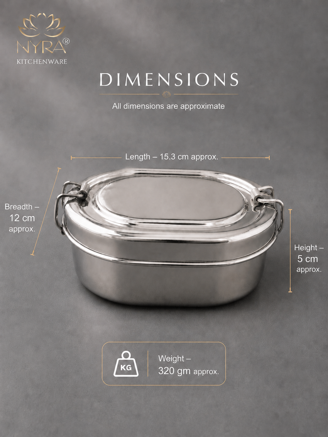 Stainless Steel Capsule Lunch Box with Plate & Double Decker Separator | Glossy Finish Steel Tiffin Box - Durable Food Storage Container