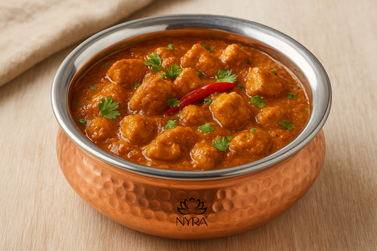 Premium Copper Handi Insulated with Stainless Steel | Traditional Serving Pot/Tableware for Homes, Restaurants & Hotels