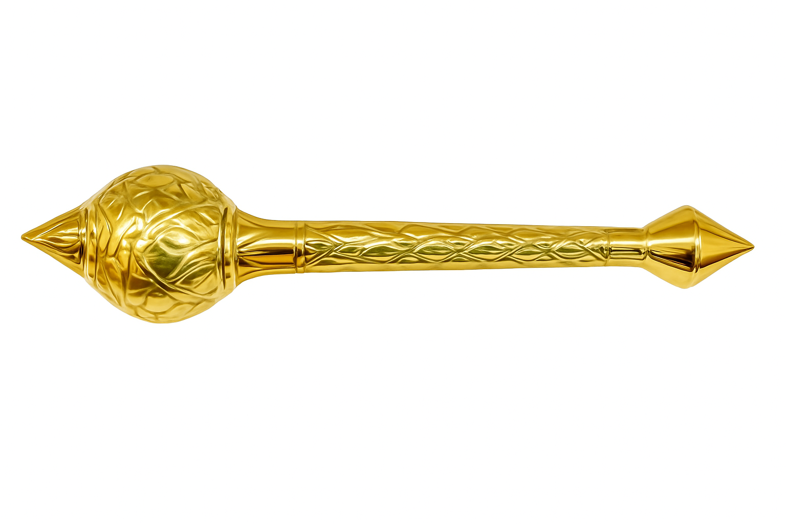 Brass decorative hanuman gada on a white background