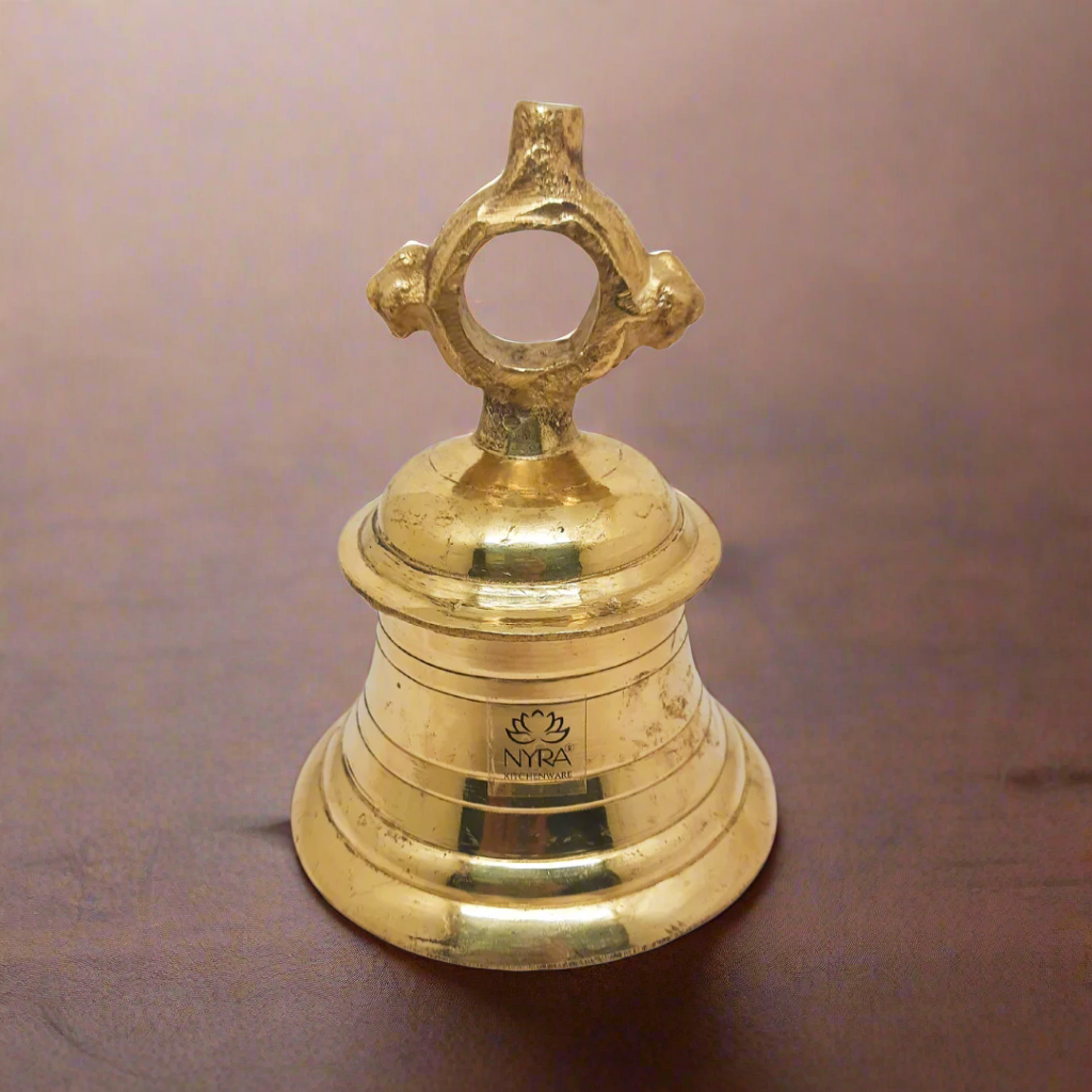 Pure Brass Temple Ghanta (2kg) – Traditional Handcrafted Puja Bell for Homes & Temples