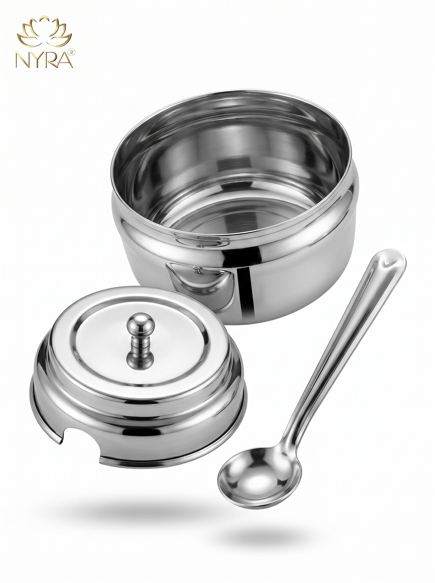 Stainless Steel Ghee/0il Pot Storage Container with Spoon