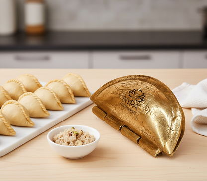 Pure Brass Gujiya / Karjikai Mould | Traditional Sacha Machine for Festive Sweets