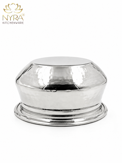 Stainless Steel Hammered Finish Dal Handi - Premium Serveware Set