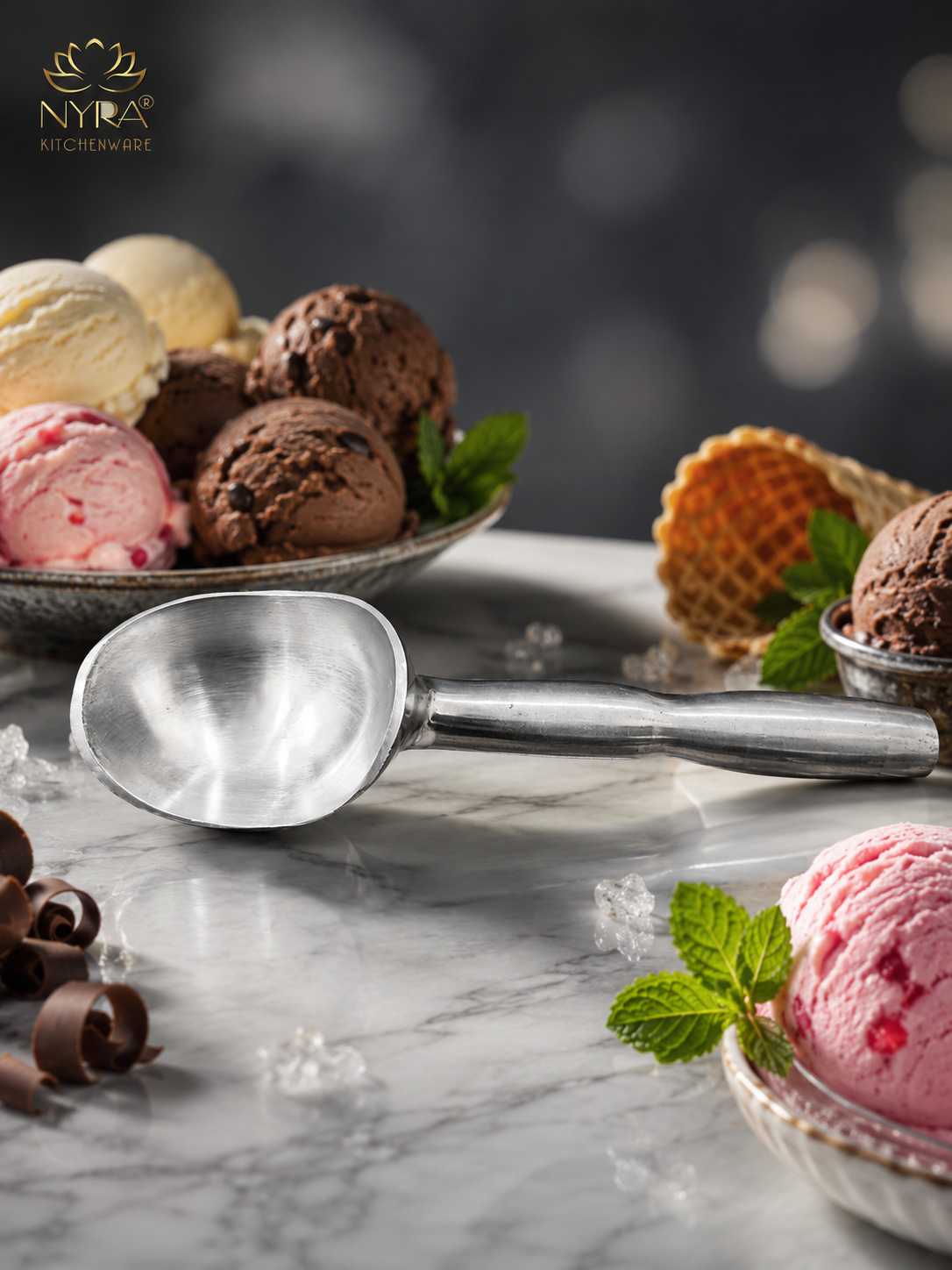 Aluminium Ice Cream Server: Anti-Freeze for Easy, Clean Scooping