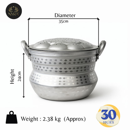 Commercial Hammered Aluminium Idli Cooker l Idli Maker for Hotels, Catering & Restaurants | Durable Design for Soft & Fluffy Idlis | Authentic South Indian Cooking | Contact for Prices