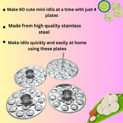 Stainless Steel Mini Idli Stand (15 Idli per Plate)