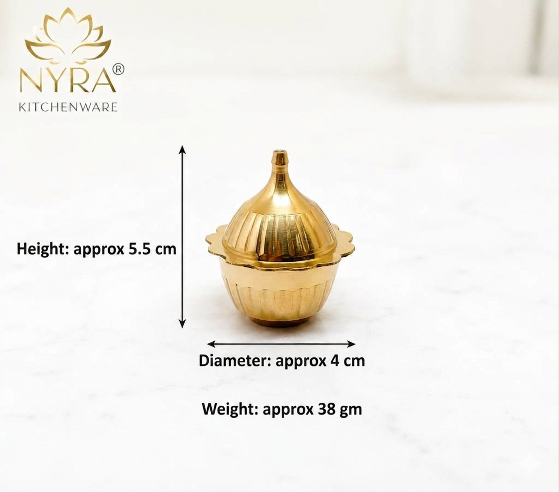 Traditional Brass Sindoor Dani/Kumkum Box | Handmade Brass Sindoor Holder