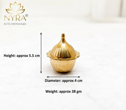 Traditional Brass Sindoor Dani/Kumkum Box | Handmade Brass Sindoor Holder