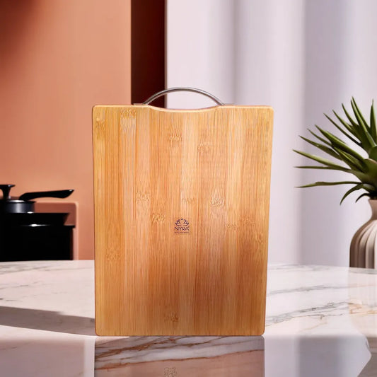 Wooden Chopping Board with Durable Steel Handle