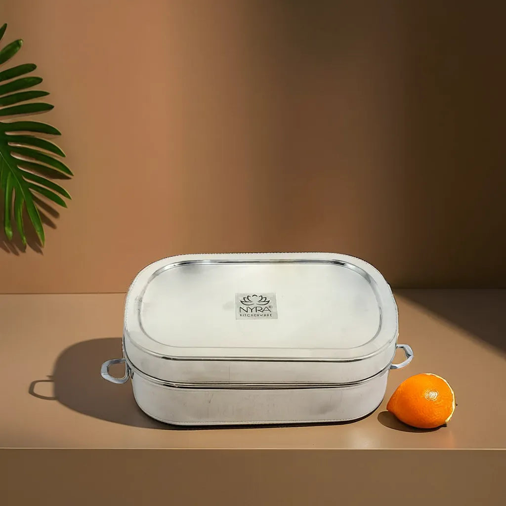 Stainless Steel Rectangle Lunch Box with 1 Small Box – Nyra® Kitchenware
