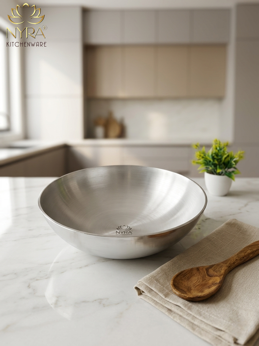 Deep Frying Aluminium Kadhai | Round Tasla Wok - Food Grade & Multipurpose