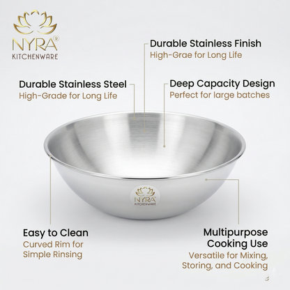 Deep Frying Aluminium Kadhai | Round Tasla Wok - Food Grade & Multipurpose