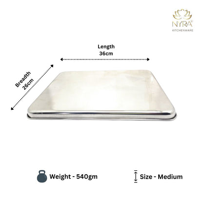 Stainless Steel Glossy-finish Serving Trays - Ideal for Cakes, Pastries, Muffins, Sweets and Snacks