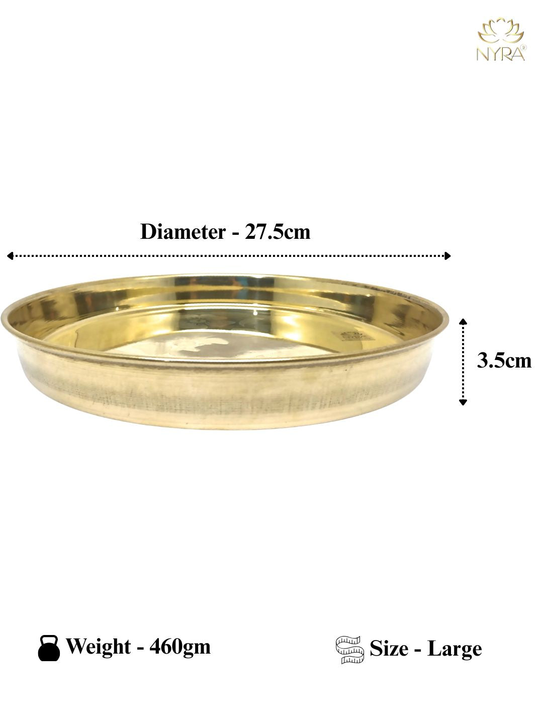 Traditional Brass Thali/Plate with Floral Design | Peetal Bhojan Thali for Pooja & Daily Use