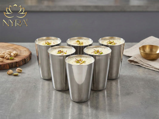 Stainless Steel Premium Lassi Glass - 650ml Multipurpose Drinkware Set