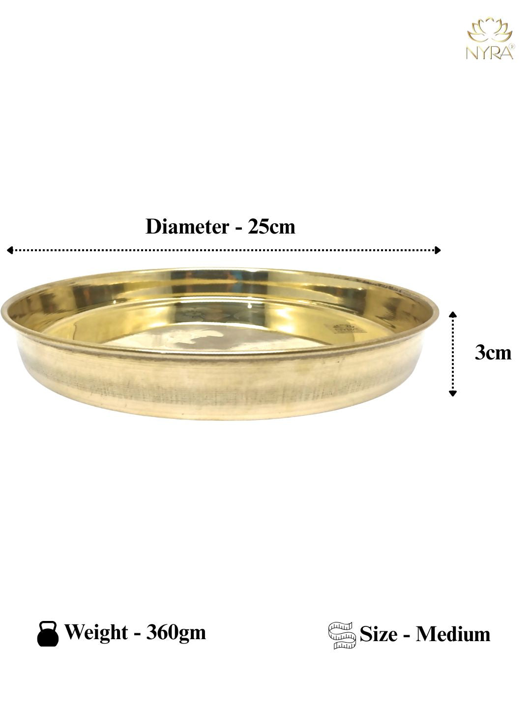 Traditional Brass Thali/Plate with Floral Design | Peetal Bhojan Thali for Pooja & Daily Use