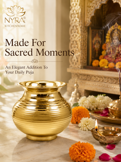 Pure Brass Kalash | Peetal Lota - Avaiable in 3 sizes