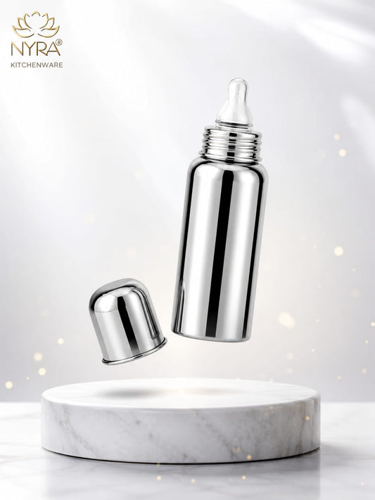 Stainless Steel Baby Feeding Bottle | Anti-Colic, Leak-Proof & BPA-Free