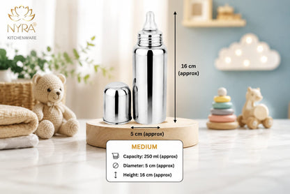 Stainless Steel Baby Feeding Bottle | Anti-Colic, Leak-Proof & BPA-Free