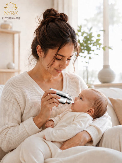 Stainless Steel Baby Feeding Bottle | Anti-Colic, Leak-Proof & BPA-Free
