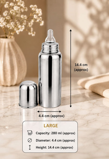 Stainless Steel Baby Feeding Bottle | Anti-Colic, Leak-Proof & BPA-Free