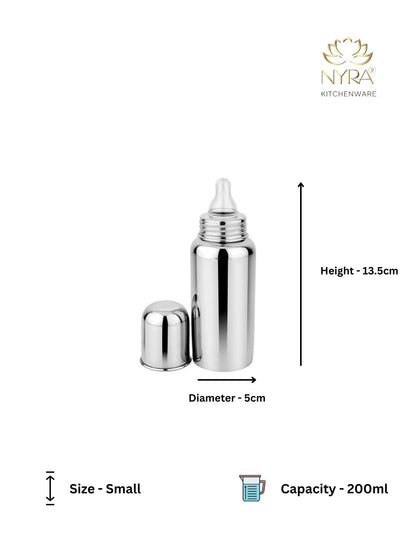 Stainless Steel Baby Feeding Bottle  | Anti-Colic, BPA-Free, Leak-Proof, Unbreakable | Ideal for Newborns & Toddlers l Medium-Flow Nipple