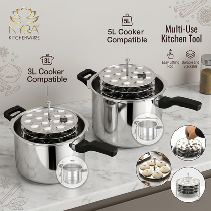 Stainless Steel Mini Idli Stand (15 Idli per Plate)