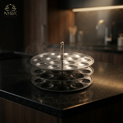 Stainless Steel Mini Idli Stand - 3 & 4 Plates | Makes 45 to 60 Mini Idlis at a time