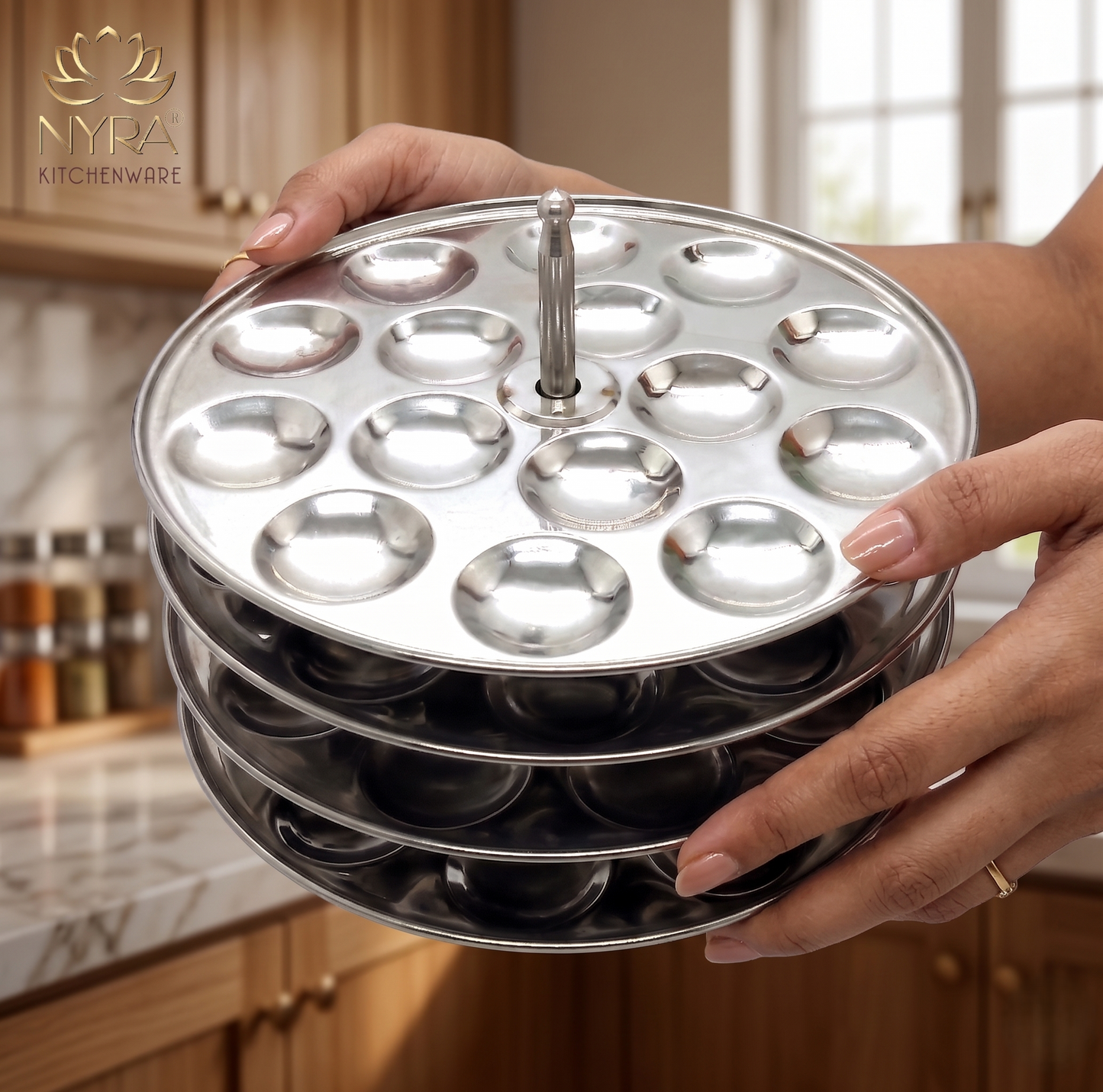 Stainless Steel Mini Idli Stand (15 Idli per Plate)
