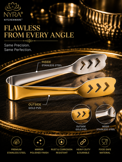 Stainless Steel Serving Tongs/Chimta - Multi-Purpose Kitchen Tool Set