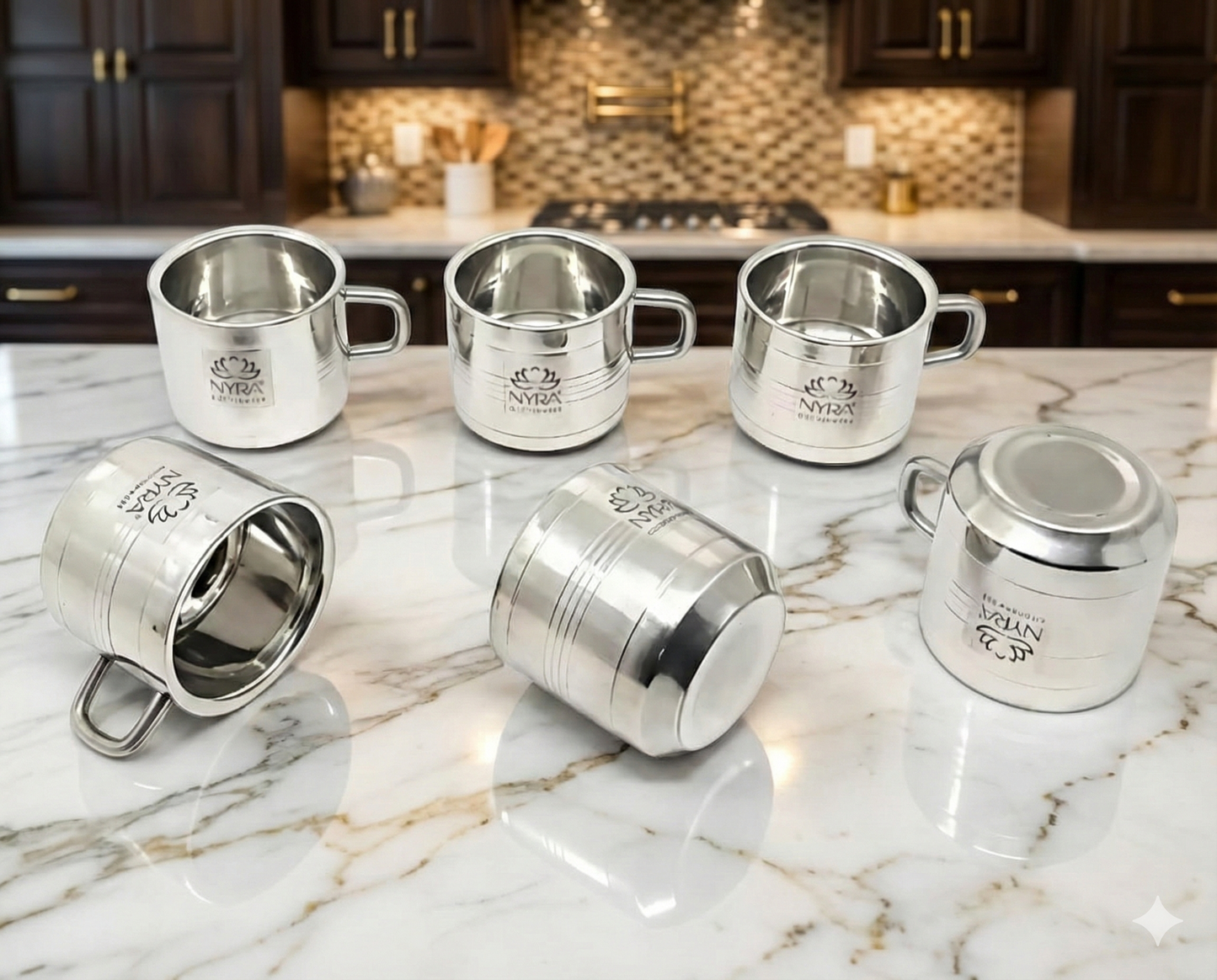 Stainless Steel Double-wall Mini/Piyali Tea Cup Set