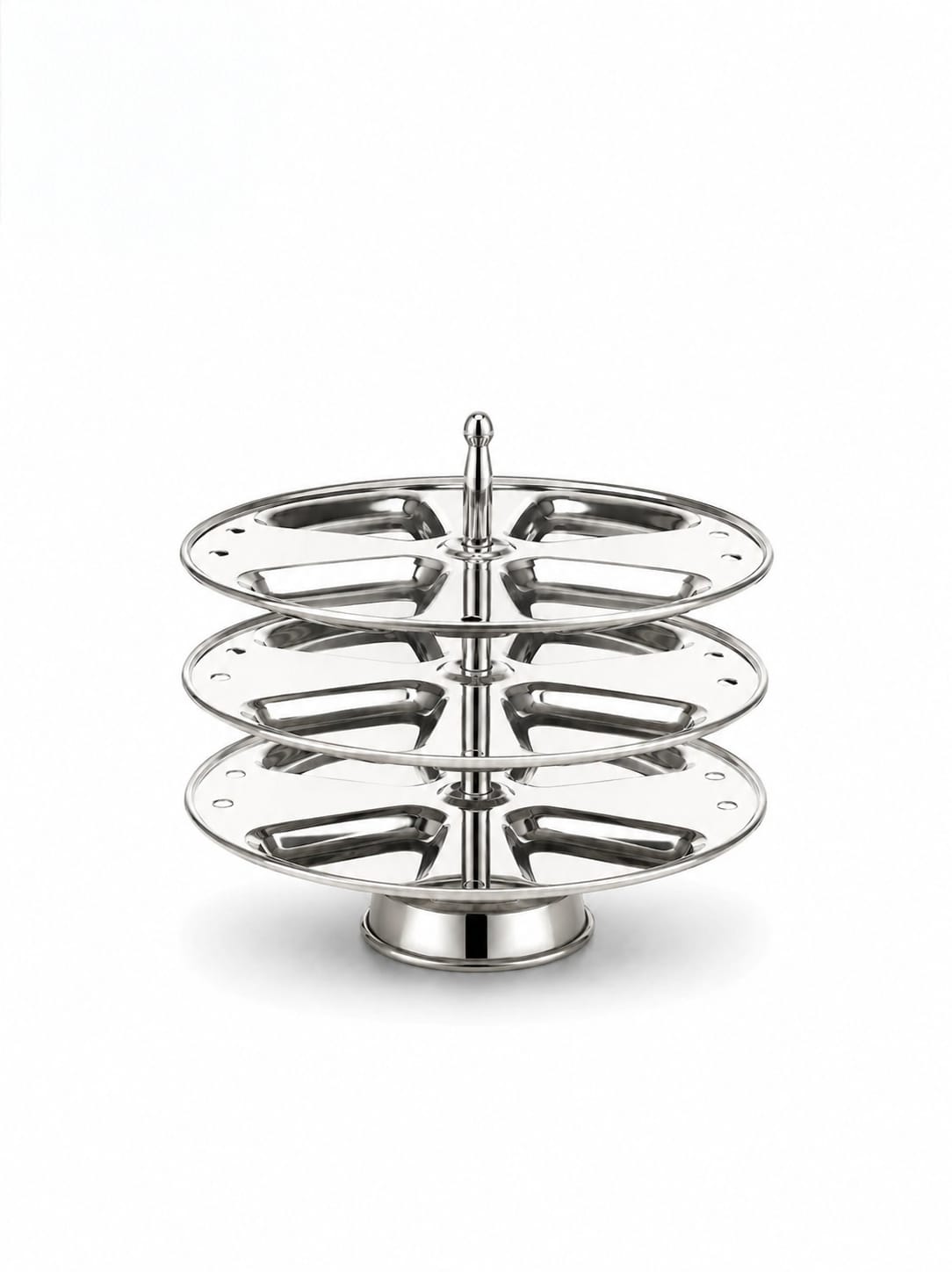 Stainless Steel  3-Plate Fancy Idly Stand with 3 Unique Designs