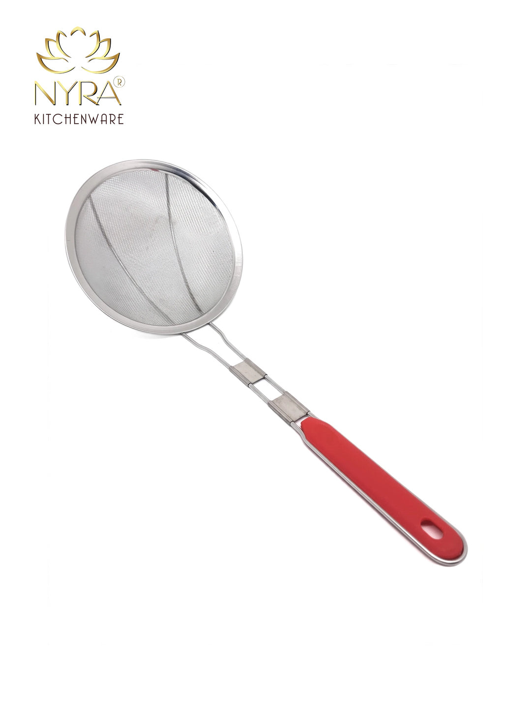 Stainless Steel Deep Fry Strainer with Plastic Handle – Versatile Skimmer/Jhara