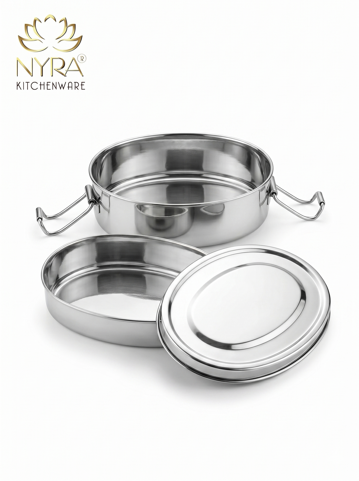Stainless Steel Food Pack Lunch Box | Oval Tiffin with Locking Clip
