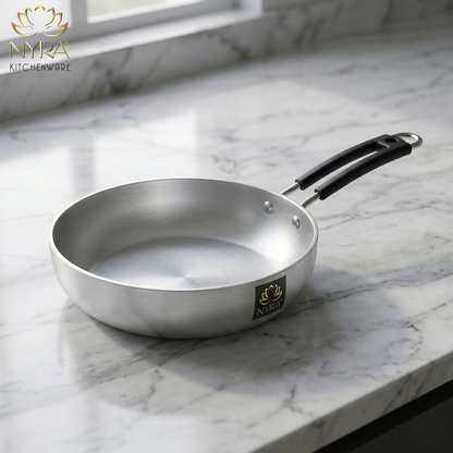 Aluminum Induction Fry Pan with Riveted PVC handle